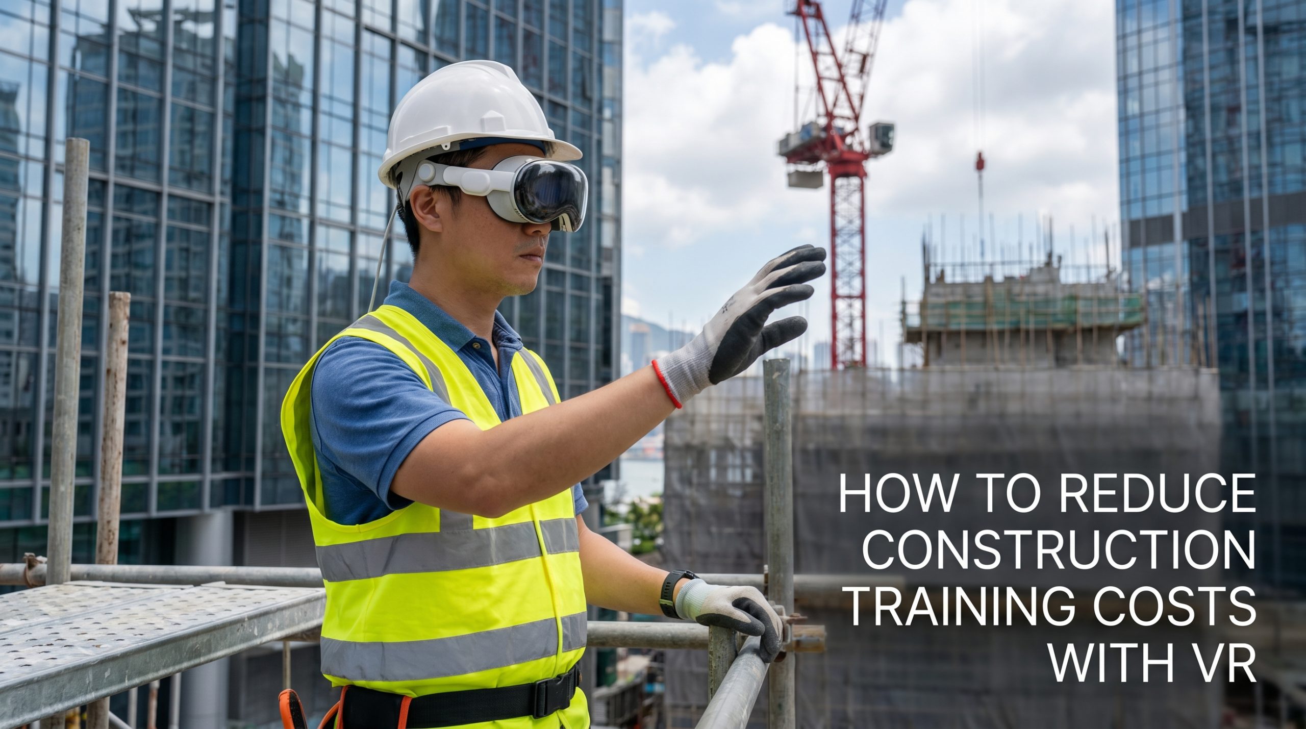 Hong Kong construction worker using VR headset for safety training — how VR reduces training costs